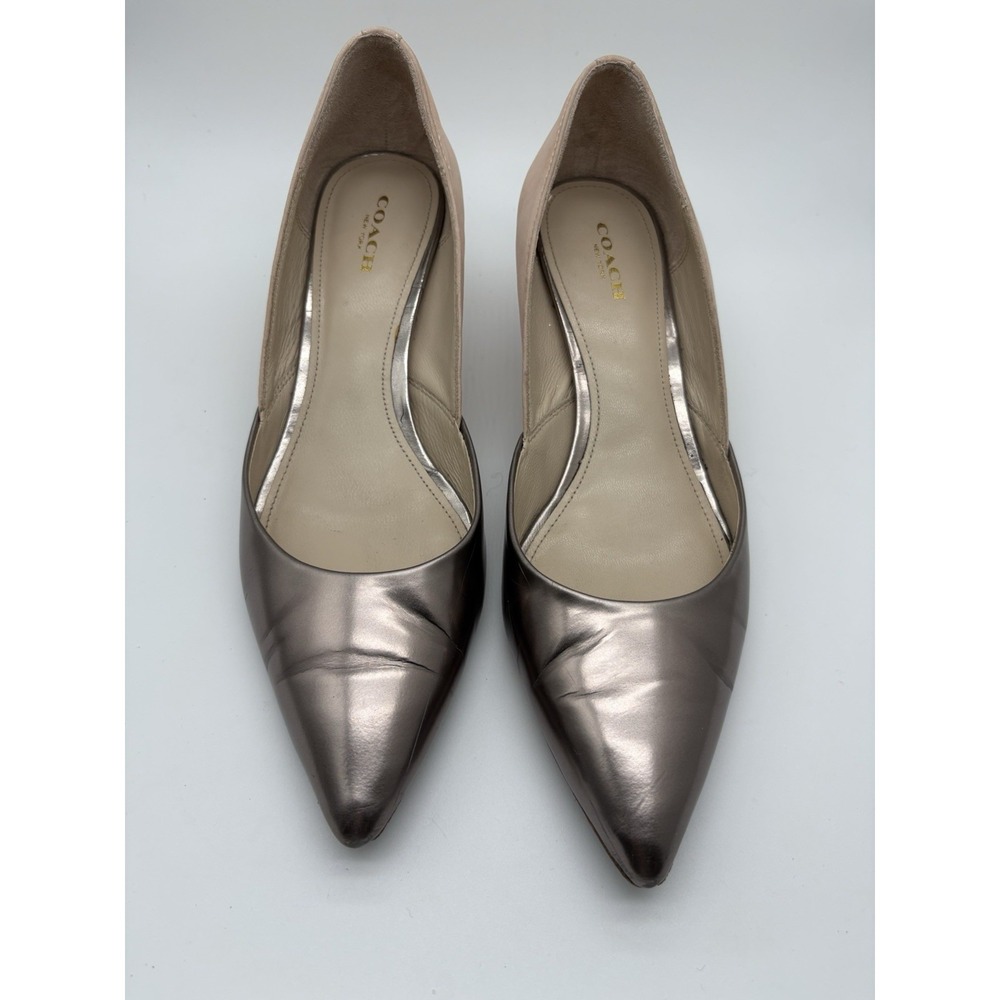 Coach Women's Chamber Pump, Mirror Blush And Peach Leather,‎ 7.5